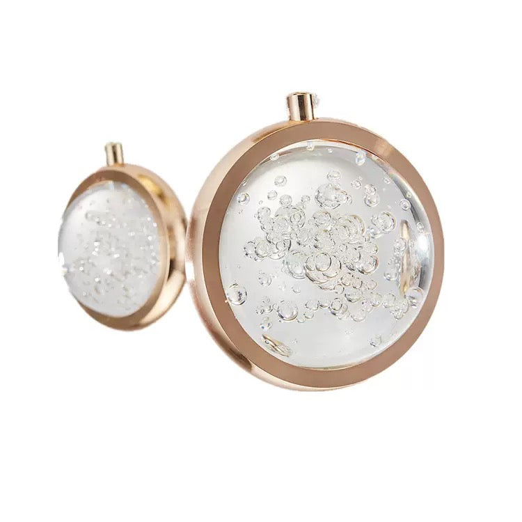 Gold bubble ball chandelier in modern stairwell, spiral K9 crystal sphere design for foyer high ceiling entryway