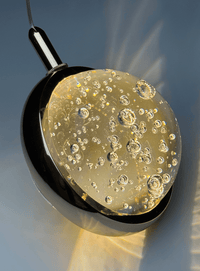 Thumbnail for Gold bubble crystal pendant light, spiral design with K9 sphere balls for staircase foyer high ceiling lighting