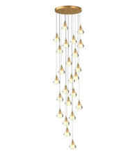 Thumbnail for Modern gold diamond prism K9 crystal chandelier, faceted design for foyer staircase entryway two-story high ceiling