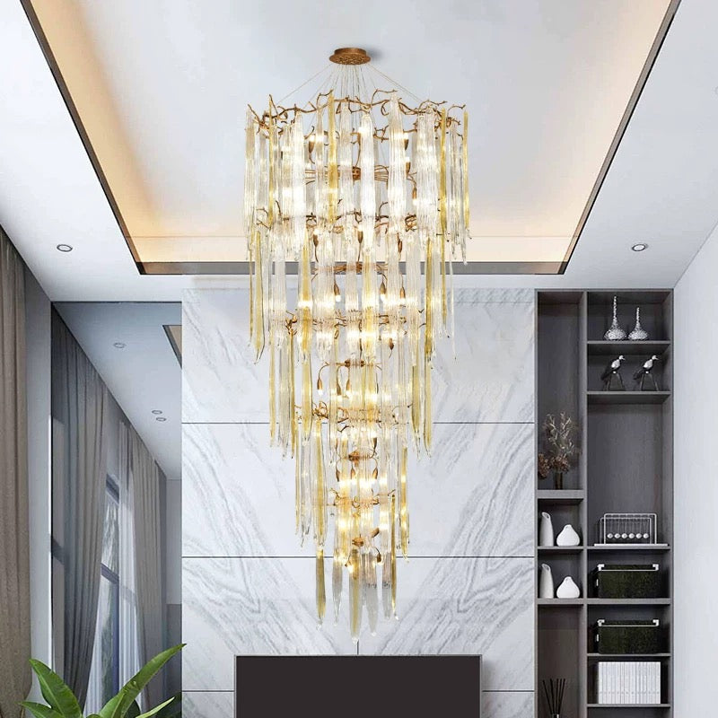 large crystal chandelier 
