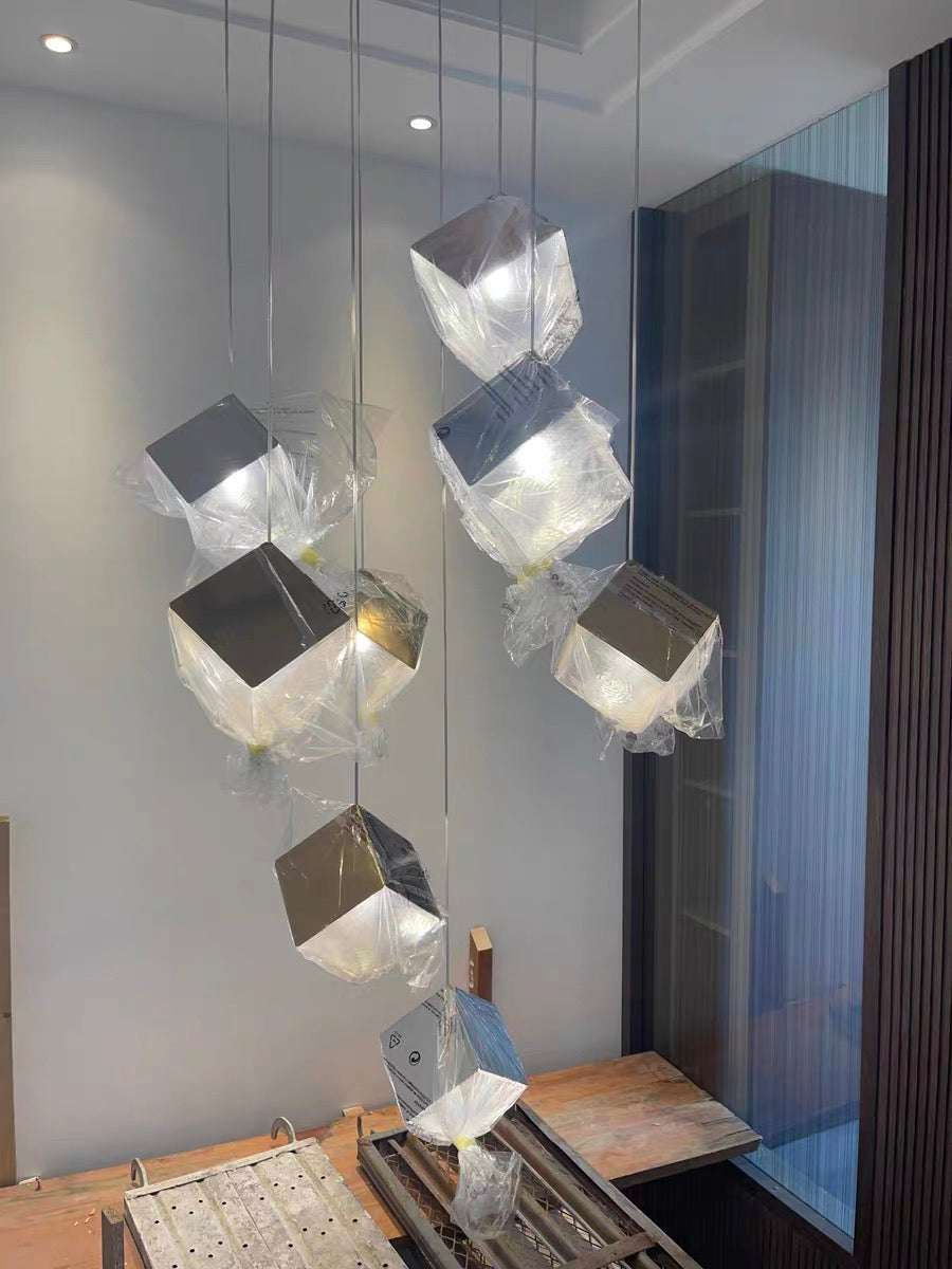 modern staircase chandelier