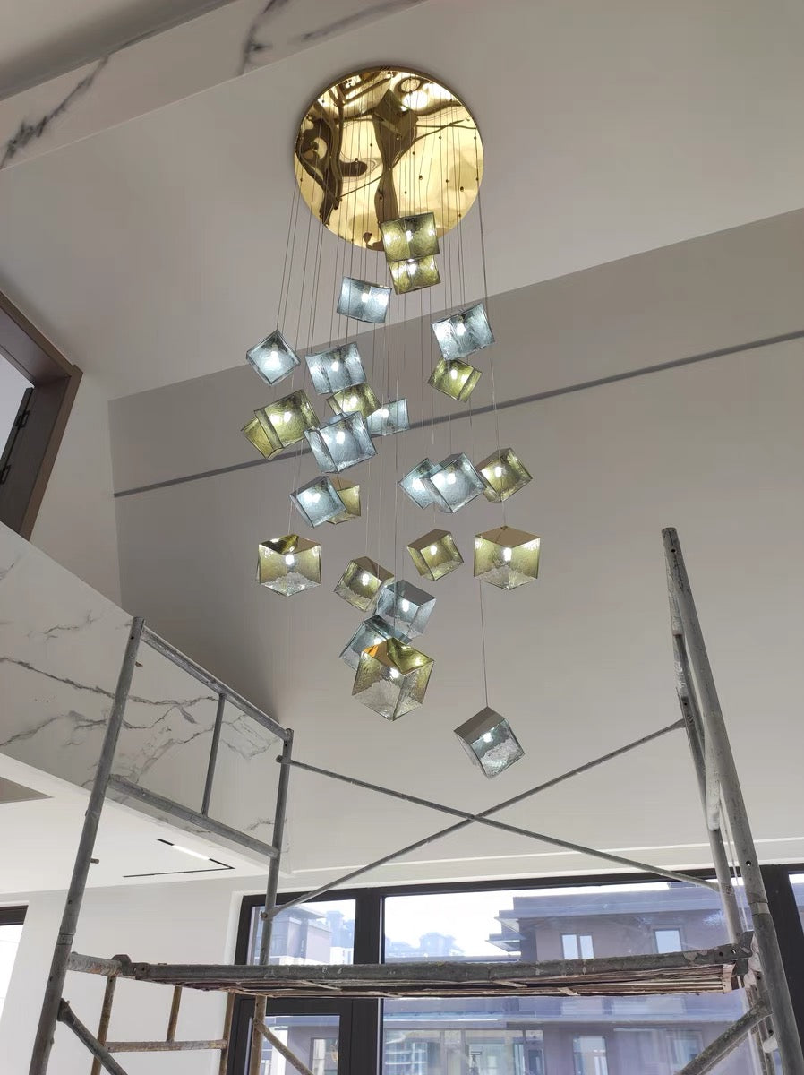 modern staircase chandelier