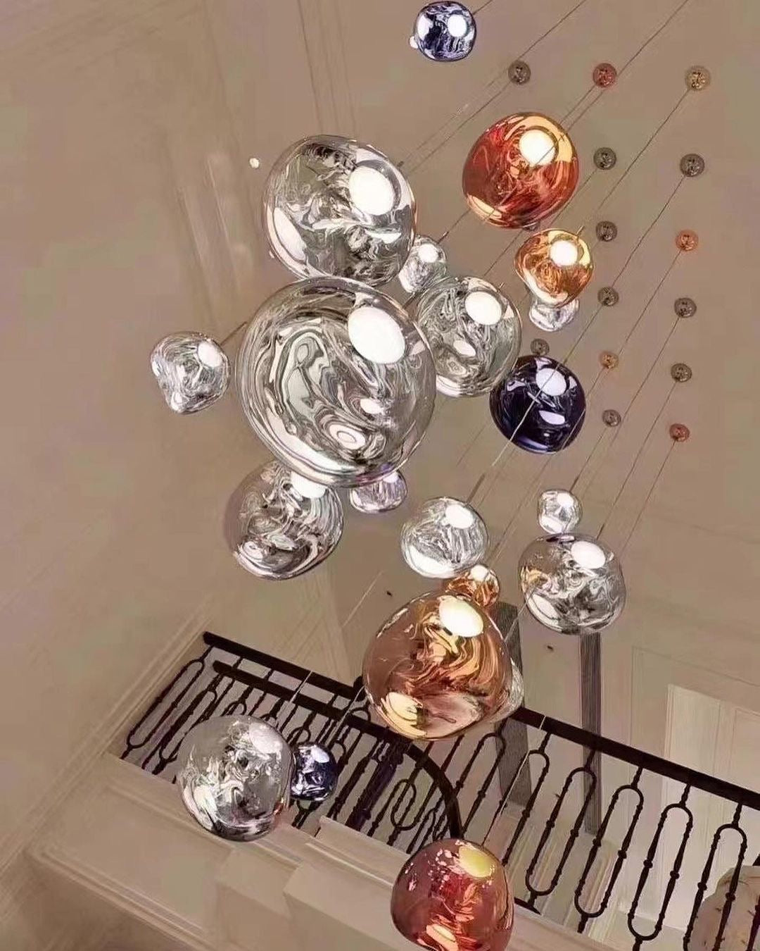 Elegant crystal chandelier for staircases