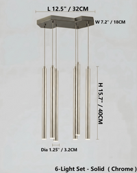 Thumbnail for Chandelier with dimensions labeled on a light gray background
