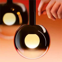 Thumbnail for Custom handmade ombre glass chandelier, gradient black globes for staircase foyer entryway two-story high ceiling