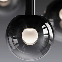 Thumbnail for Ombre bubble glass lights, gradient black globes in mixed sizes for staircase foyer entryway two-story high ceiling