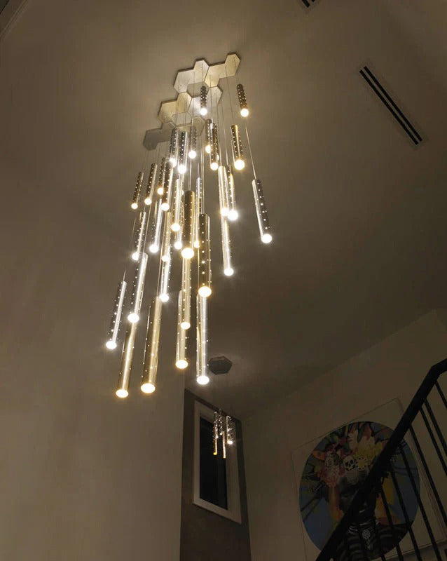Oloyoyo Modern Ceiling Light Linear Cylinder Shape Pendant Light