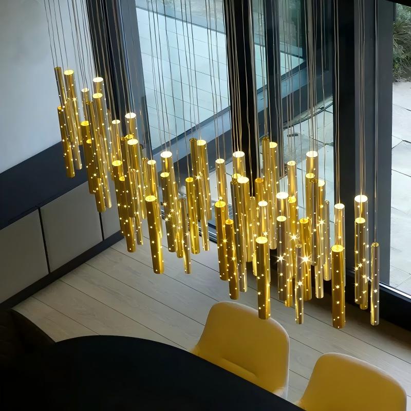 Oloyoyo Modern Ceiling Light Linear Cylinder Shape Pendant Light