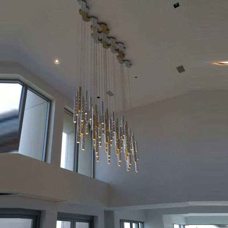 Oloyoyo Modern Ceiling Light Linear Cylinder Shape Pendant Light