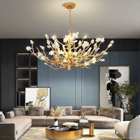 Thumbnail for High-end handcrafted copper blossom chandelier, blooming flower design for restaurant bedroom foyer entryway