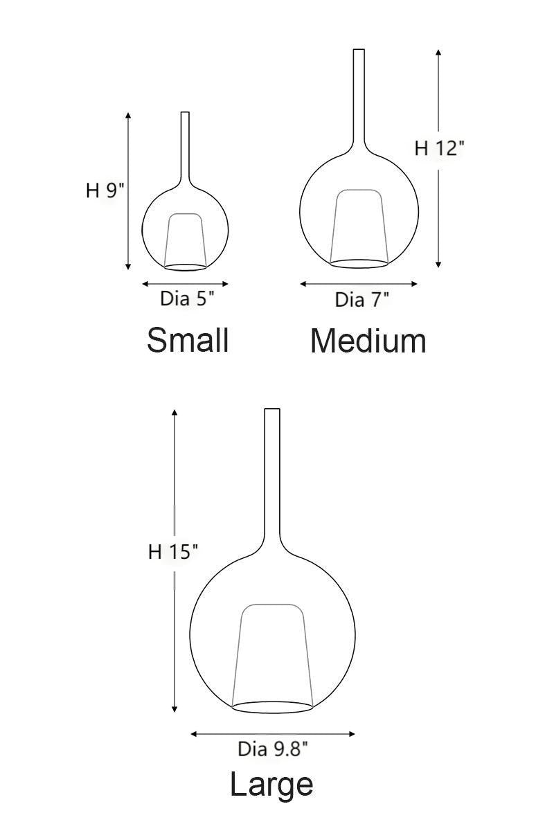 Multi-color art glass kitchen chandelier, mixed size spheres in chrome gold blue for dining room high ceiling