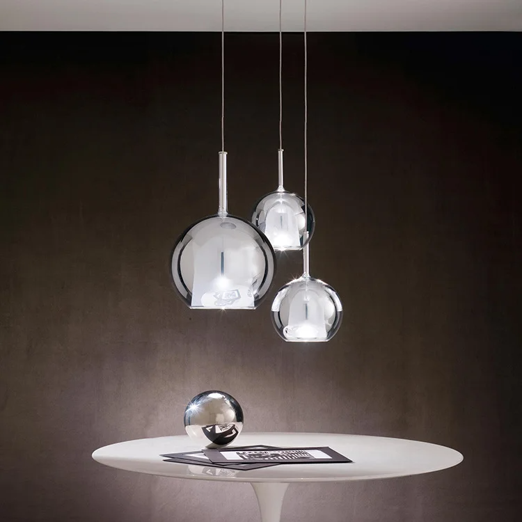 Elegant multi-color art glass chandelier lighting, mixed size spheres for dining room foyer staircase high ceiling