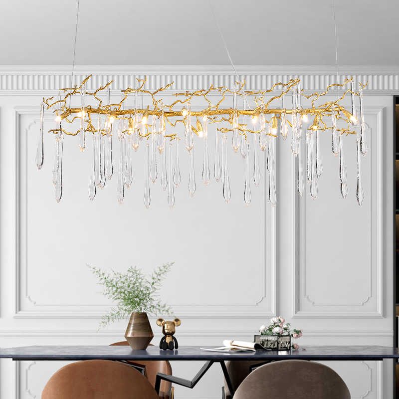 Large handcrafted copper vine chandelier for high ceilings, nature-inspired design with crystals for foyer entryway