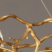 Thumbnail for Designer luxury handcrafted copper icicle chandelier, winter-inspired design with crystals for foyer staircase entryway