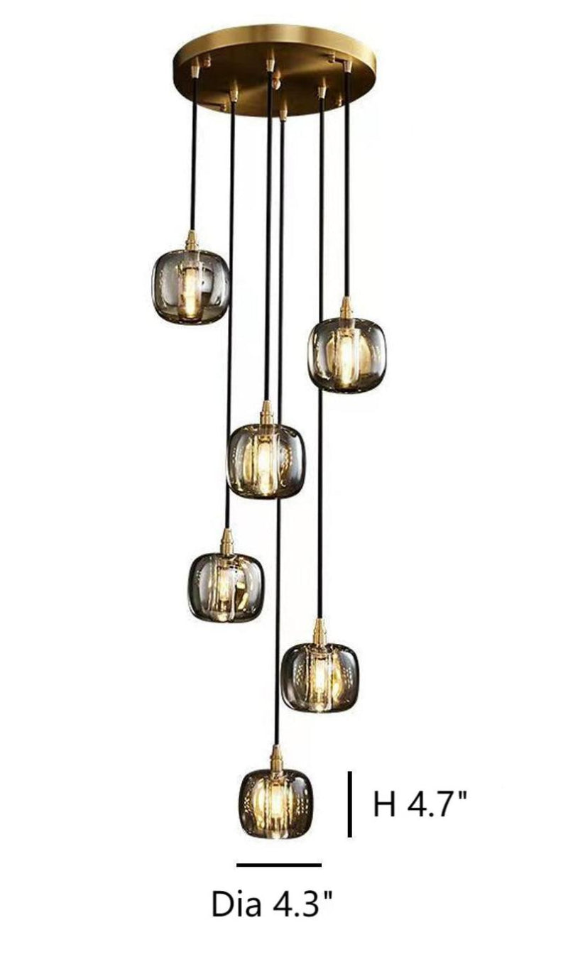 Stylish black spiral chandelier for contemporary staircase, square K9 crystal for foyer high ceiling lighting