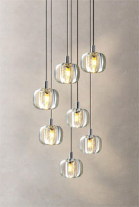 Thumbnail for Exquisite transparent crystal spiral chandeliers are used to enhance the beauty of stairwells; square K9 crystal chandeliers are suitable for high-ceilinged entrance areas and foyers.