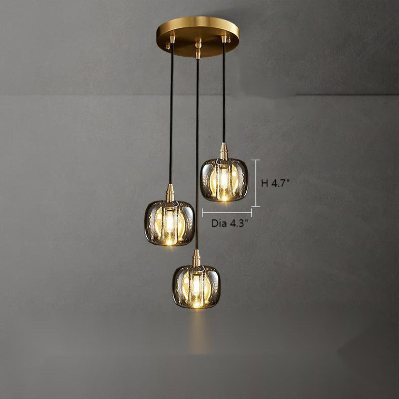 Gold square crystal chandelier bringing light and style to staircase, spiral design for foyer high ceiling