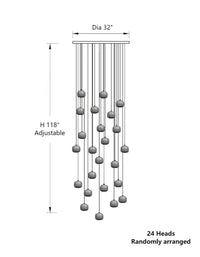 Thumbnail for A gold-toned, square crystal chandelier, suitable for foyers and staircases, features a randomly arranged design and is ideal for modern lighting in high-ceilinged entryways.