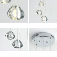 Thumbnail for Hanging American crystal lights with adjustable wires creating romantic glow for staircase foyer entryway two-story ceiling