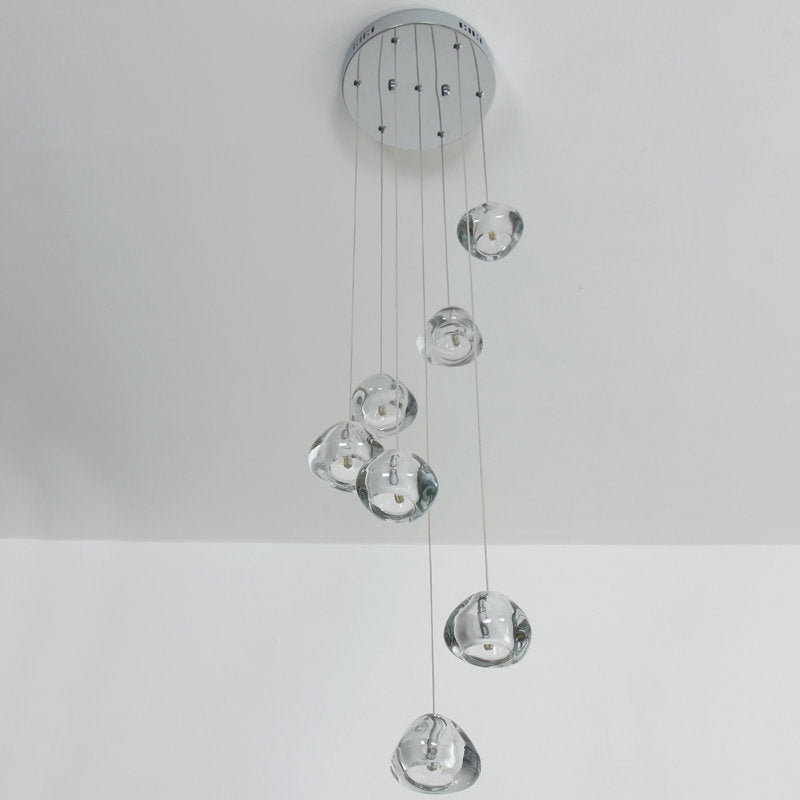 Luxury American crystal lights with warm white LED creating inviting glow for living room staircase foyer entryway ceiling