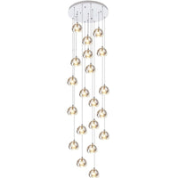 Thumbnail for American bubble light chandelier with premium crystal quality creating light refraction for staircase foyer entryway high ceiling