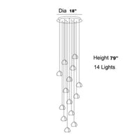 Thumbnail for 14 lights american bubble lighting fixture with energy-saving G4 LED creating efficient illumination for staircase foyer entryway ceiling
