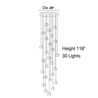 Thumbnail for 30 lights luxury american bubble chandelier with double-layer packaging ensuring safe delivery for staircase foyer entryway installation