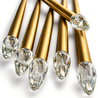 Thumbnail for Gold hairpins with clear gemstones on a white background