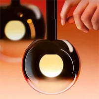 Thumbnail for Custom handmade ombre glass chandelier, gradient black globes for staircase foyer entryway two-story high ceiling