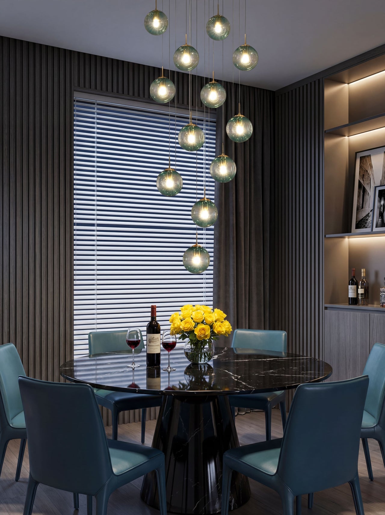 Murano Style Glass Chandelier | Concave-Convex Bubble Design (8-30 Lights)