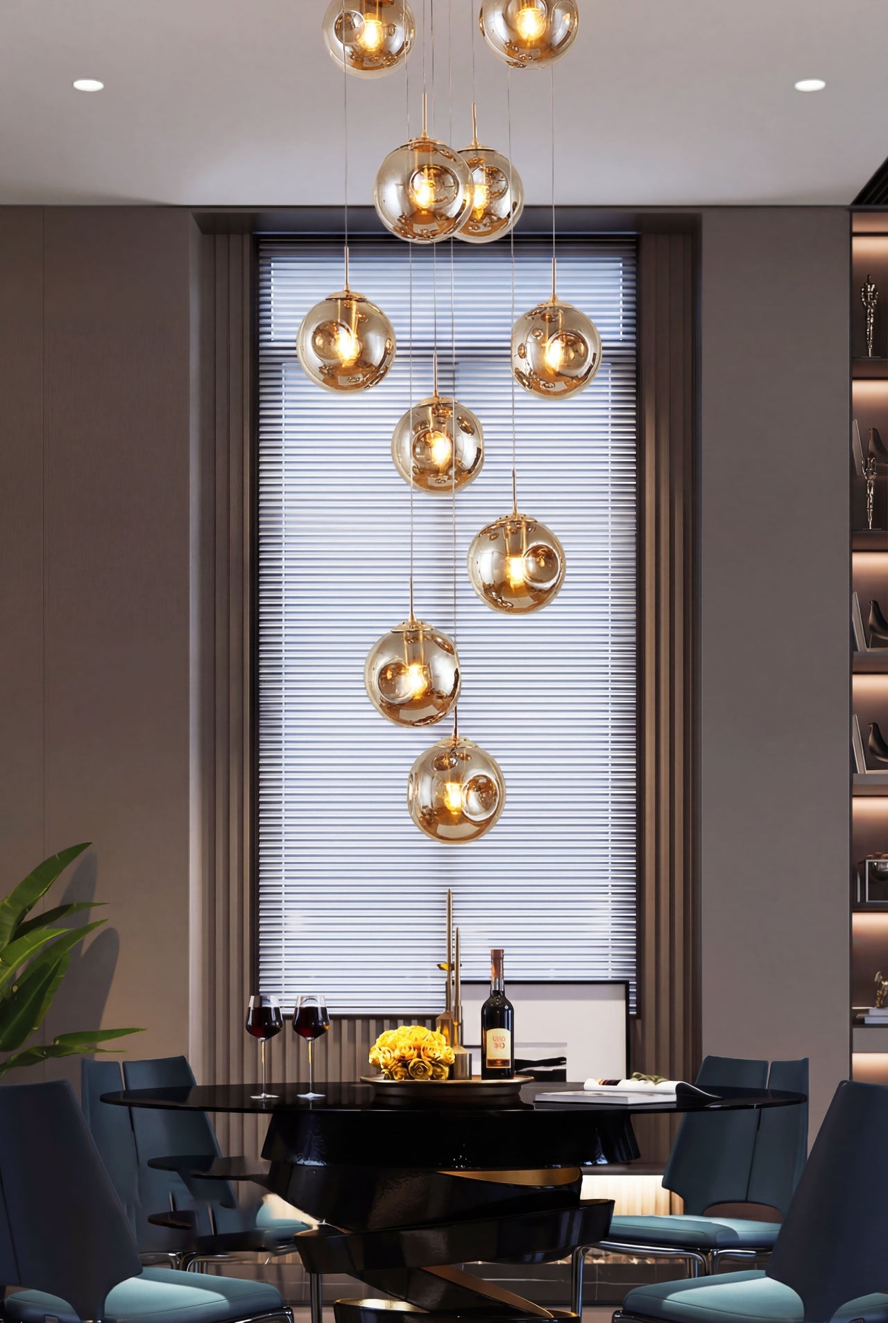 Murano Style Glass Chandelier | Concave-Convex Bubble Design (8-30 Lights)