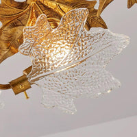 Thumbnail for Custom handcrafted copper pendant chandelier, organic leaf design for dining room kitchen island entryway lighting