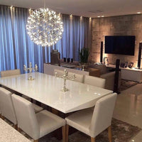 Thumbnail for Chrome-plated fireworks/starburst pendant light, featuring an LED dandelion design, suitable for living rooms, dining rooms, hallways, and entryways.