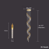 Thumbnail for Modern luxury chandelier with long crystal bubbles featuring Celestial Rain meteor shower creating galaxy-inspired ambiance in staircase foyer