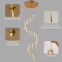Thumbnail for Stylish crystal raindrop chandelier, champagne rain for upscale staircase foyer entryway two-story high ceiling,Accessory details