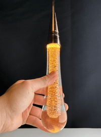 Thumbnail for Large crystal raindrop chandelier, champagne rain with gold powder for luxury dining room foyer high ceiling,
Close-up of a crystal