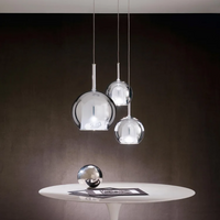 Thumbnail for Elegant multi-color art glass chandelier lighting, mixed size spheres for dining room foyer staircase high ceiling