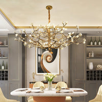 Thumbnail for Luxury handcrafted copper flower chandelier, blooming design for hotel bedroom foyer entryway room lighting