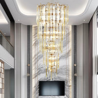 Thumbnail for Simple brass Copper Tree chandelier creating living room statement fixture with multi-tier decorative design for contemporary interior