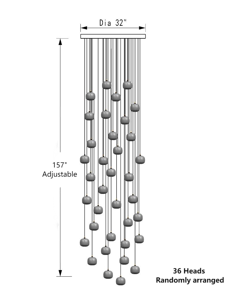 
Modern gold-finished pendant light with a random arrangement design, suitable for foyers and staircases, featuring a square K9 crystal design, ideal for illuminating high-ceilinged entryways.
