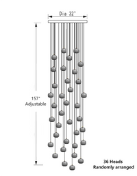Thumbnail for Modern gold-finished pendant light with a random arrangement design, suitable for foyers and staircases, featuring a square K9 crystal design, ideal for illuminating high-ceilinged entryways.