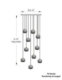 Thumbnail for Modern square crystal chandelier, suitable for foyers and staircases, featuring a random arrangement design, ideal for double-height entrance halls.