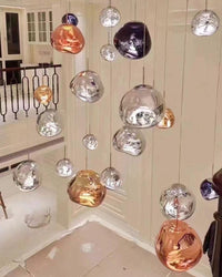 Thumbnail for Elegant lava bubble chandelier, molten  design for staircase foyer entryway two-story high ceiling lighting