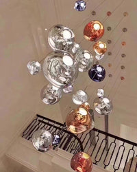 Thumbnail for Elegant lava bubble chandelier, molten  design for staircase foyer entryway two-story high ceiling lighting