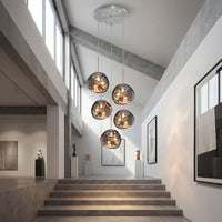 Thumbnail for Luxury Magma Flow lava bubble pendant cluster with molten glass creating dramatic ambient lighting in contemporary residential space
