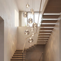 Thumbnail for Contemporary Magma Flow lava bubble chandelier with organic molten glass design creating flowing sculptural lighting in modern interior