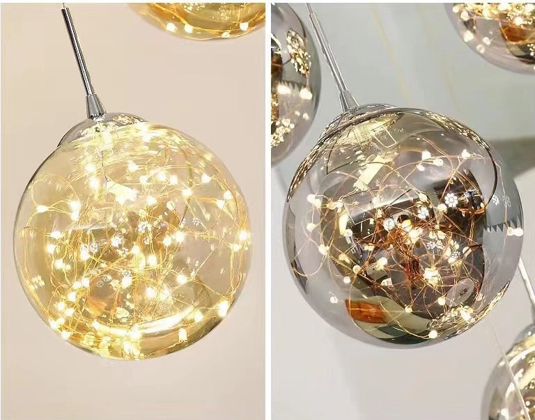 glass globe chandelier 