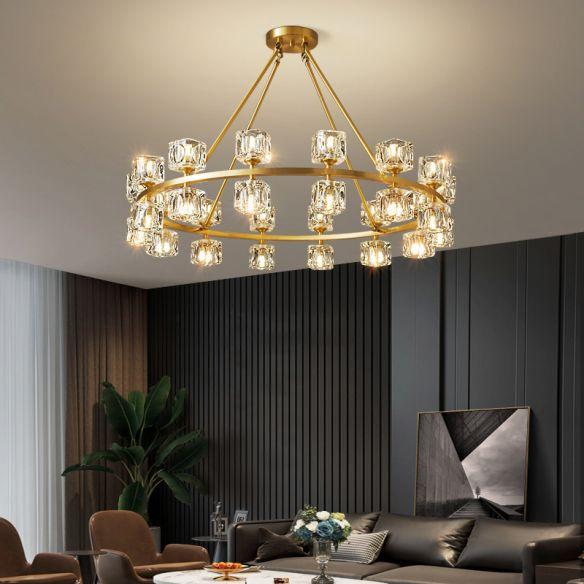 All copper modern crystal luxury chandelier