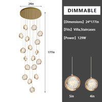 Thumbnail for clear blown glass bubble pendant lamp 