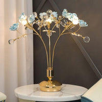 Thumbnail for Bulbs Gold Ball Desk Lamp Faceted Crystal Nightstand Flower Design